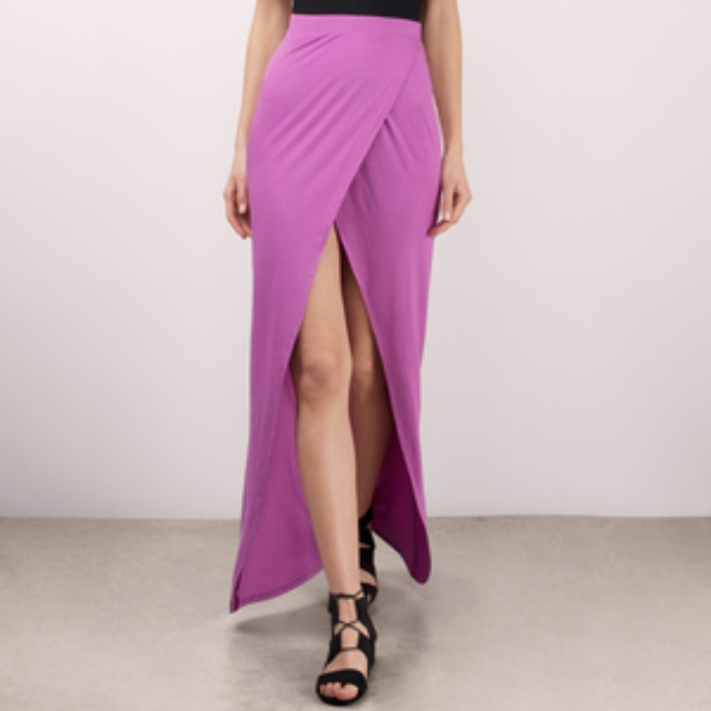 Tobi Orchid Purple Wrap Maxi Skirt